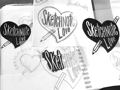 Sketchnote Love Logo Process design illustration logo sketching sketchnotes