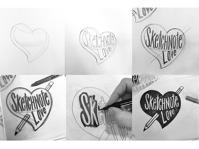 Sketchnote Love Logo Process design illustration logo process sketching sketchnotes