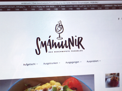 Smamunir Logo blog brush fodblog food handlettering logo type