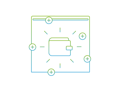 Illustration for a credit company browser credit money wallet