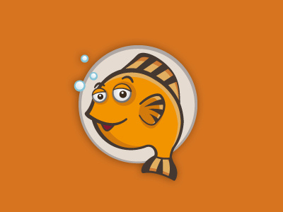 Tigerfish face fish logo orange