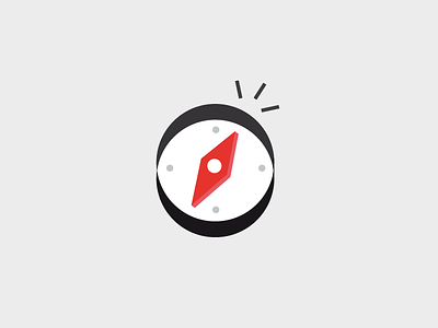 Website Illustration idea for coaching black compass red white