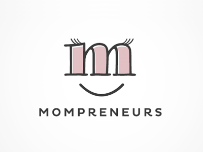 Mompreneurs Logo Design female funny logo mom pink
