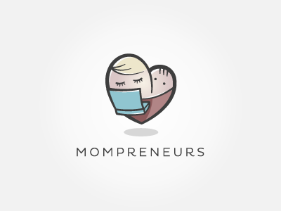 Mompreneurs Logo Design face female funny kid logo mom pink