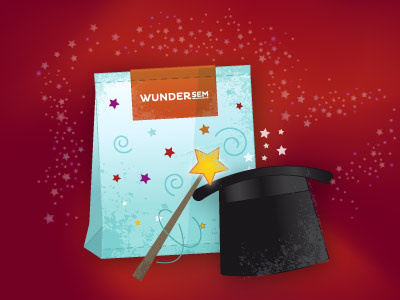 wunderSEM lucky bag magic magic wand red top hat wonder