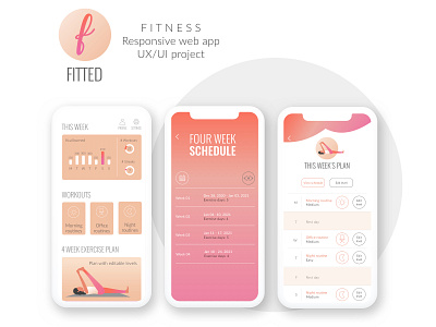 FITTED Fitness Responsive web app UX/UI project ui design ux design