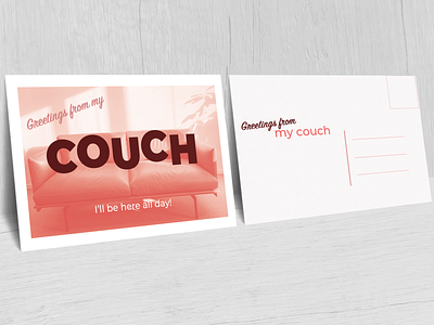 Couch Postcard 3d beach branding card couch design graphic design illustration logo mockup redesigned typography
