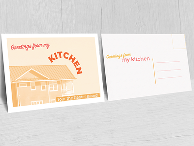 Kitchen Postcard 3d beach branding card design graphic design illustration interior kitchen logo mockup print redesigned typography