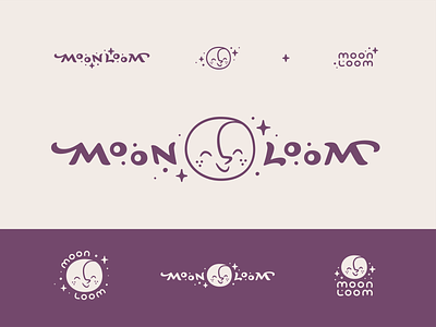 MoonLoom Branding branding design icon illustration lettering logo moon responsive starry stars vect vector