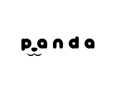 panda bear black logo panda white