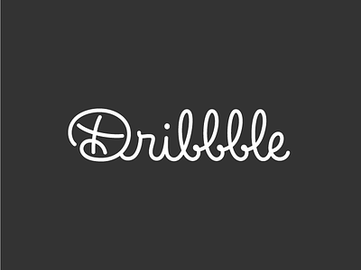Dribbble Logo ball basketball handwritting icon lettering logo monoline vector