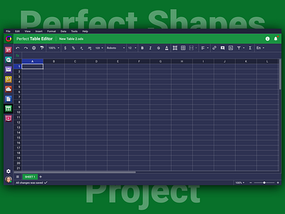 Perfect Table Editor 🧮 Dark Version 🌚 app brand branding dark dark ui design icon illustration interface logo psproject sketch typography ui ux vector web