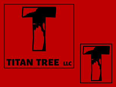 Titan Tree Logo black design logo logo design minimal nature red redesign simple vector
