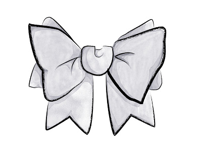 Bow bow cute digital illustration illustrator paint photoshop watercolor