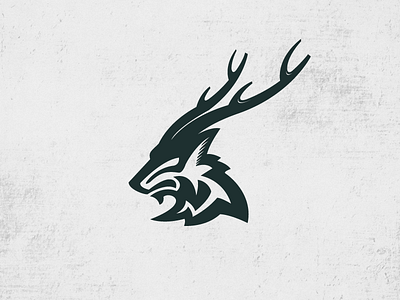 Wolfrahm wip animal bolt buck deer head horn logo power speed wolf