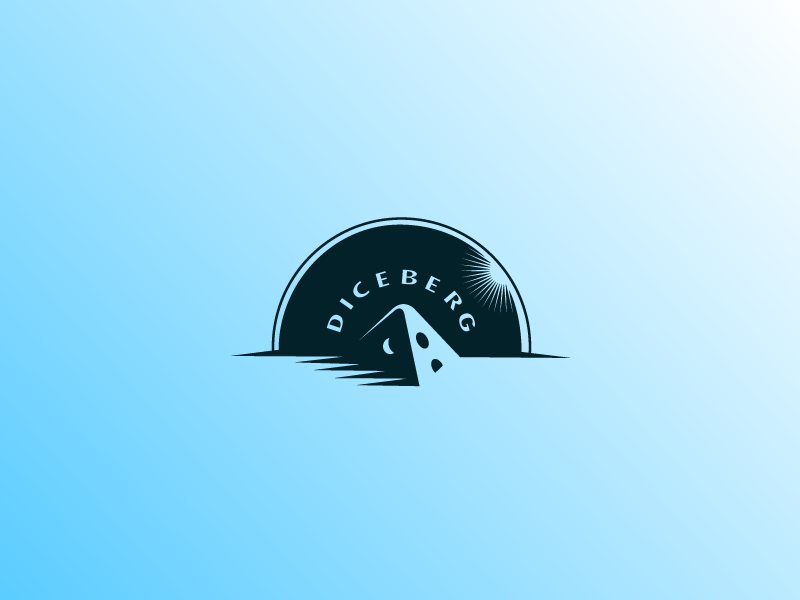 Diceberg dice ice iceberg pole north star sky cloud gamble casino number logo stevan negative space