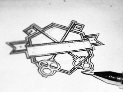 "K" sketch amblem door hexa home house key logo paper pencil rental security sketch