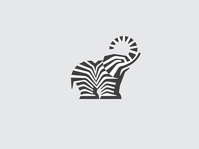 Striped Elephant africa animal black elephant icon line logo nature stripe zebra