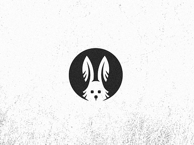 Rabbit animal ears grunge hole logo negative rabbit simple space speed