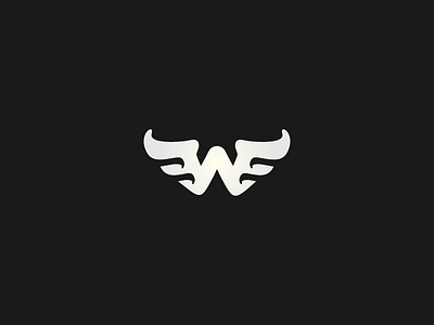 W air bird fan feather fly letter logo simple wind wing