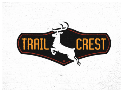 Trail Crest animal buck crest deer emblem horn logo nature negative trail white wood