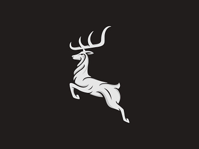 Trail Crest animal buck crest deer emblem horn logo nature negative space white wood