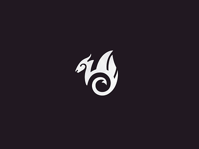 Dragon beast brand dragon fire legend logo mystic swirl tail wing
