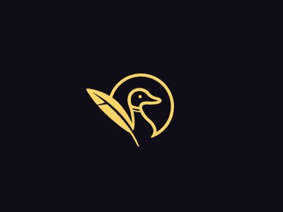 Drakes Penwell animal beak bird circle design duck feather light logo pen
