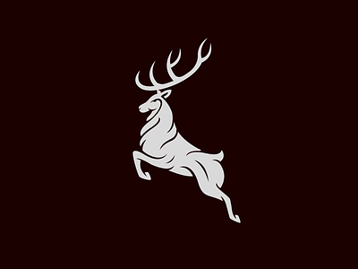 Trail Crest animal buck crest deer horn jump logo nature negative space trail white