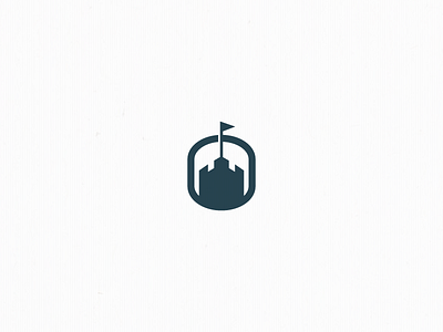 Castle battle castle flag icon logo power round shape simple