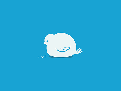 Overtweeted animal bird fat food icon over social tweet twitt