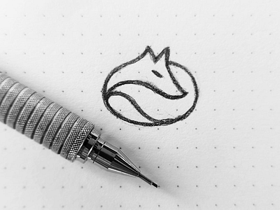 fox sketch animal circle drawing fox illustration line logo nature sketch