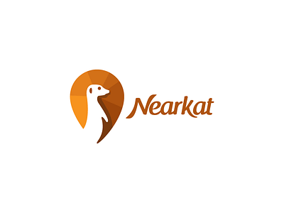 Nearkat animal app logo meerkat pin place point shape