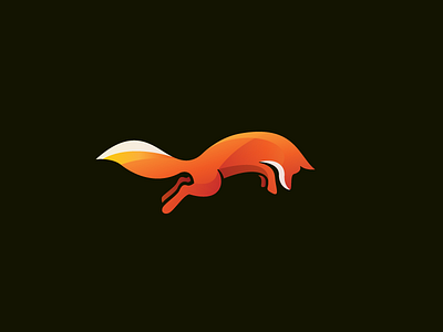 Fox animal color fox gradient illustration jump logo
