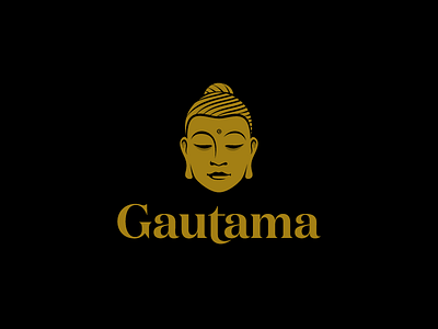 Gautama buddha calm face gautama hair head logo