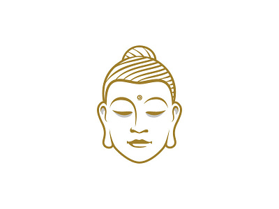 Gautama 1 buddha calm face gautama hair head logo