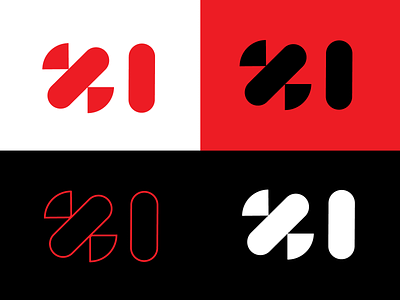 ZI letter logo mark monogram shape simple symbol zi