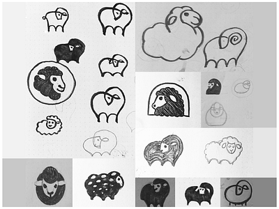 Sheep animal cocnept drawing hand illustration lamb line logo nature sheep sketch wip