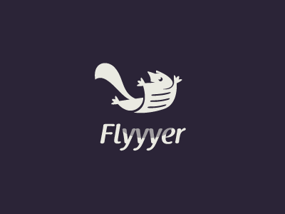 Flyyyer animal cute fly flyer logo paper sky squirrel stevan tail