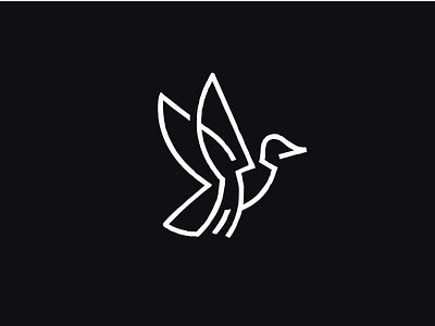 Duck animal bird black duck line logo nature outline symbol white