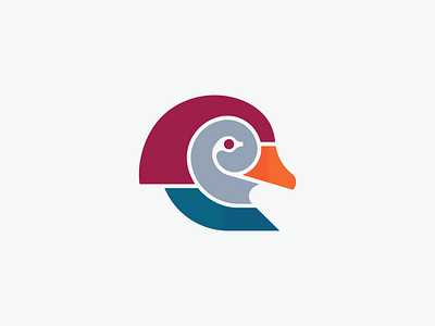 Duck animal color drake duck geometry icon logo nature shape symbol