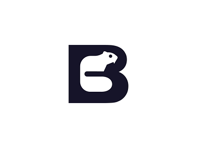 Beaver animal b beaver icon letter logo monogram nature shape simple symbol