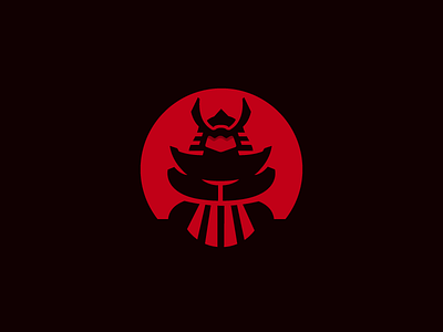 Samurai Warrior circle helmet honor japan logo samurai shape stevan traditional warrior