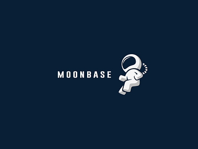 Moonbase astro astronaut base cosmos earth logo moon orbit ship space star travel
