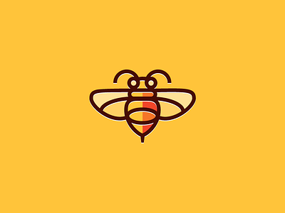 Bee animal bee buz fly illustration insect logo wing