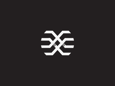 XX letter line logo matrix shape symbol techy x