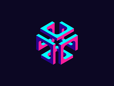 Neon Cube 1 NFT crypto cube neon nft shape space symbol
