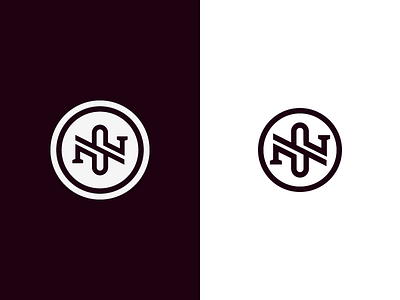 NS circle letter line logo monogram ns shape stamp symbol