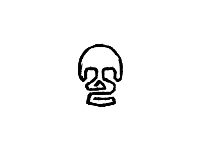 Skull black bones head icon illustration line logo singleline skull tattoo