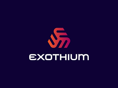 Exothium crypto e exothium icon logo shape symbol